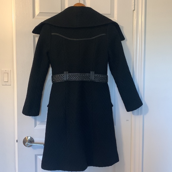 Mackage black wool jacket with leather detail in XS. - Picture 2 of 9